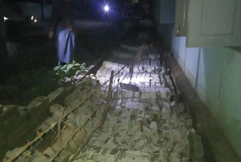 Debris made by the quake (Photo-San Myo Lwin)