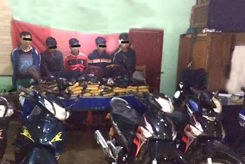 Raw opium smugglers (Photo-Mandalay region police force)