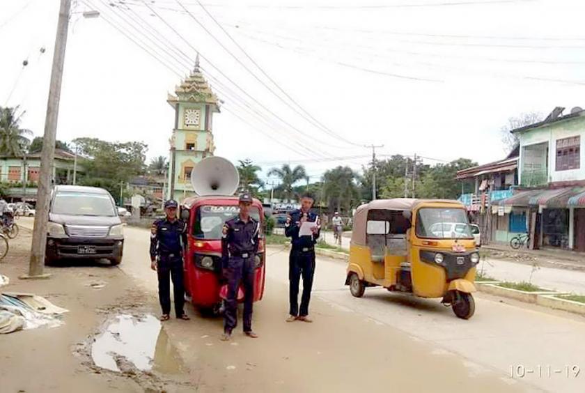 Authorities announced the extension of curfew in Maungdaw (Photo-Maungdaw district fire services department)