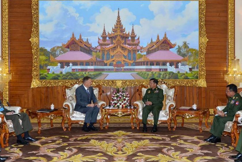 Senior General Min Aung Hlaing met with Ambassador of Russia Federation to Myanmar (Photo-Office of the Commander-in-Chief of the Defence Services)