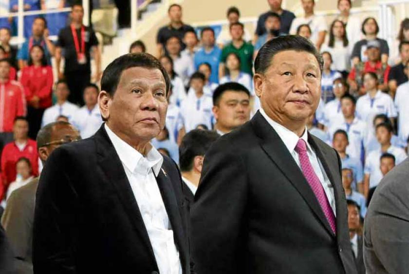 President Rodrigo Duterte and Chinese President Xi Jinping —MALACAÑANG PHOTO  Read more: https://globalnation.inquirer.net/179830/duterte-energy-deal-ok-with-china-if-ph-drops-claim#ixzz5z4kVvy5P Follow us: @inquirerdotnet on Twitter | inquirerdotnet on Facebook