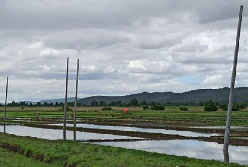 Lamp posts being erected in some villages near Mobye Dam