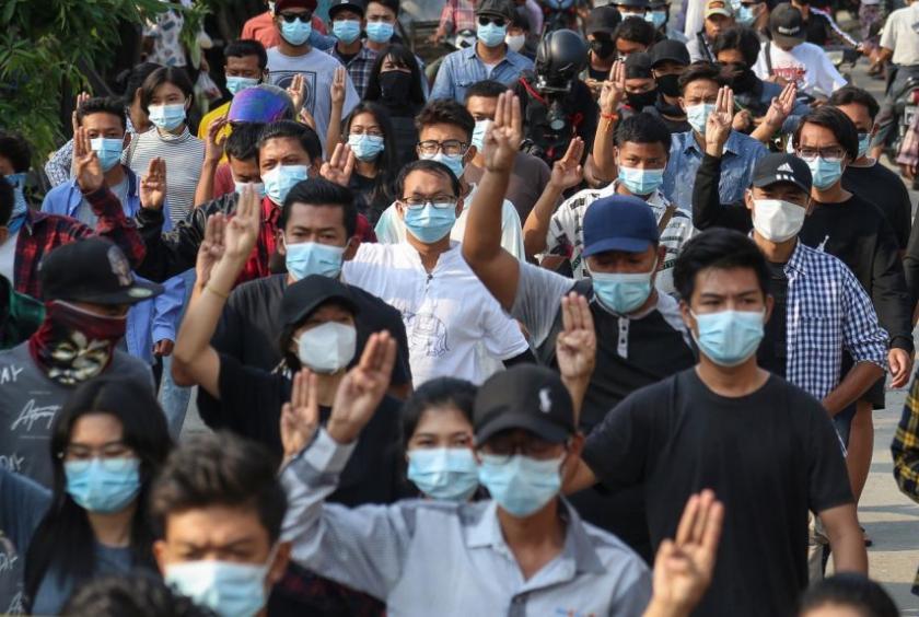 The military has ramped up its attempts to crush dissent following mass demonstrations.PHOTO: EPA-EFE