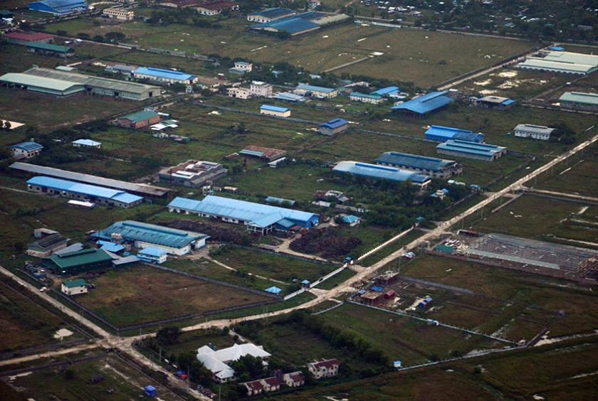 An industrial zone seen in Yangon Region 