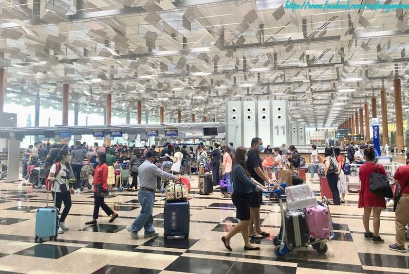 Myanmar citizens arrive back at Yangon International Airport by relief flight 