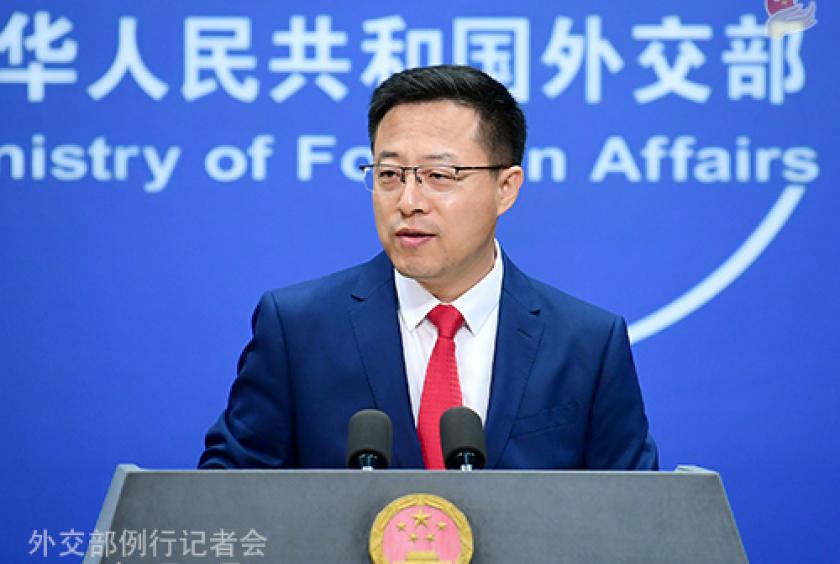 Foreign Ministry spokesman Zhao Lijian takes questions at a regular media briefing in Beijing on Aug 12, 2020. [Photo/Foreign Ministry official website]