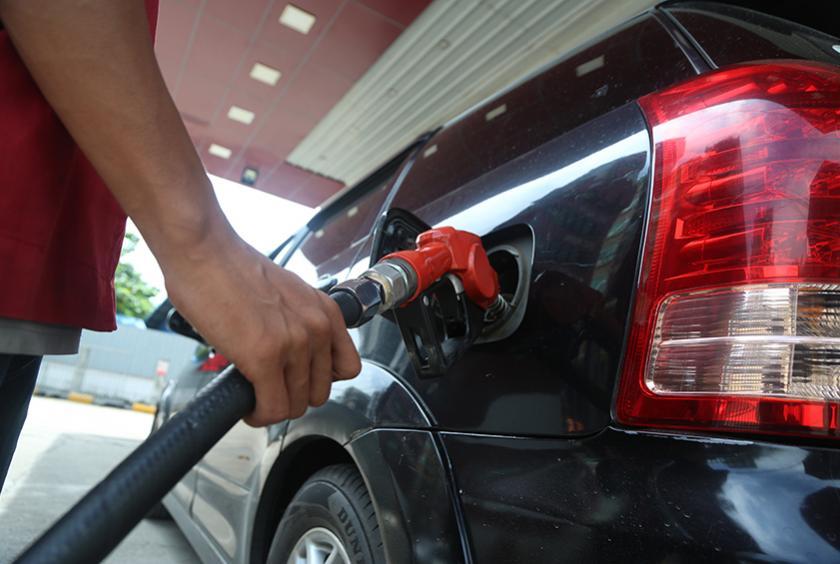 A fuel station in Yangon city