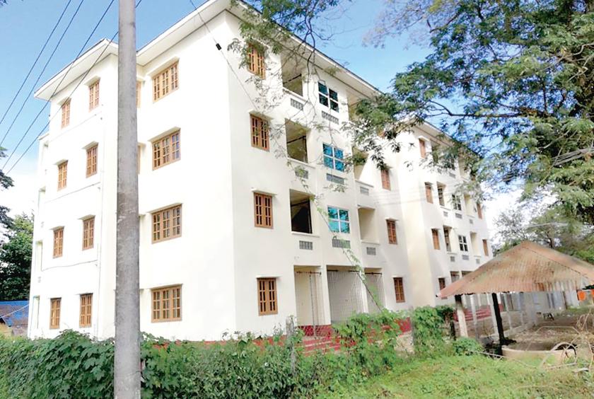 The photo shows the housing built for civil servants by the Ministry of Health and Sports. 