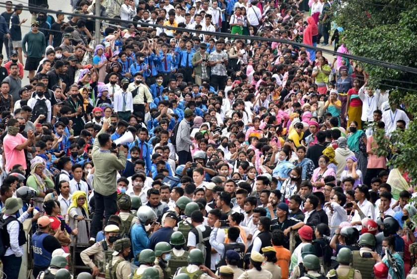 Demonstrators attend a protest march to demand an end to the latest spurt of ethnic violence, in Imphal, Manipur, India, September 10, 2024. REUTERS/Stringer/File Photo