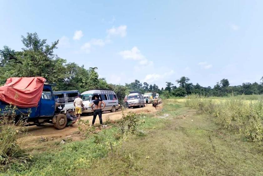 Photo shows a bypass route to Indaw