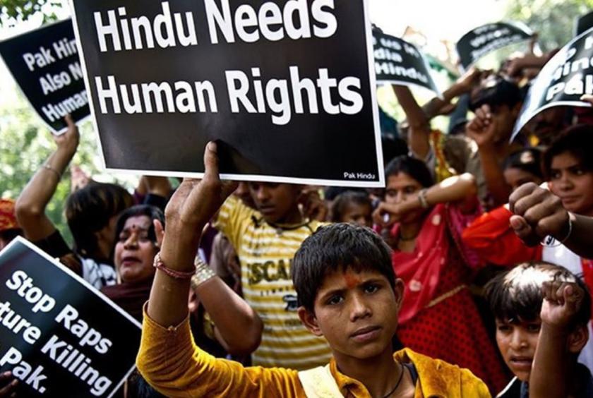 Representational image shows members of Pakistan's Hindu community at a protest. (Photo: AFP)