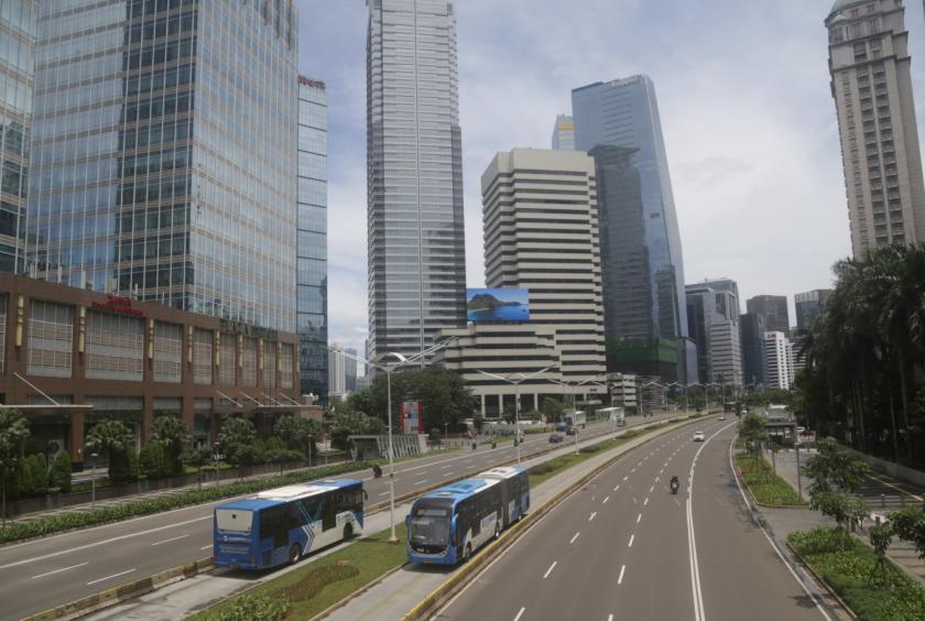 The Sudirman business district in Jakarta is unusually quiet on March 22. (JP/Wendra Ajistyatama)