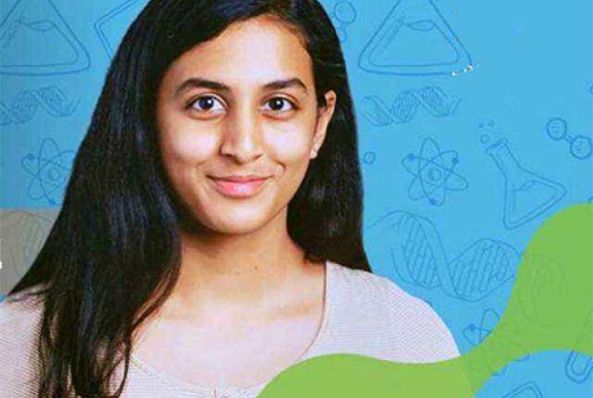 Anika (8th Grade student, Texas) rewarded for doing computation to design a drug molecule aiming at destabilization of the Coronavirus