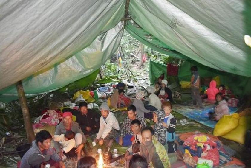 Some local villagers fleeing fighting seen in the jungle. (Photo-CJ) 