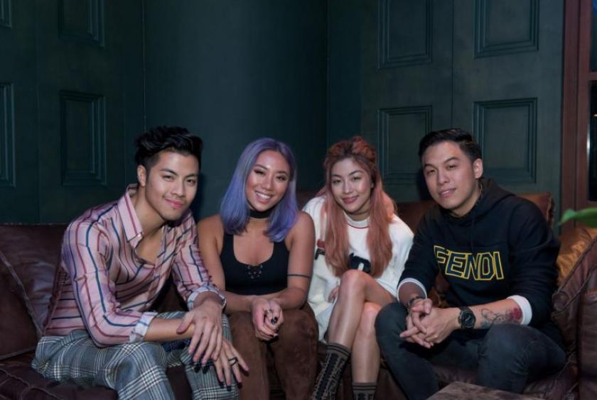 In the Entertainment & Sports category, The Sam Willows, comprising siblings Benjamin Kheng (left) and Narelle Kheng (second right) as well as their friends Jonathan Chua and Sandra Riley Tang, were one of the honourees from Singapore.ST PHOTO: LEE JIA WEN