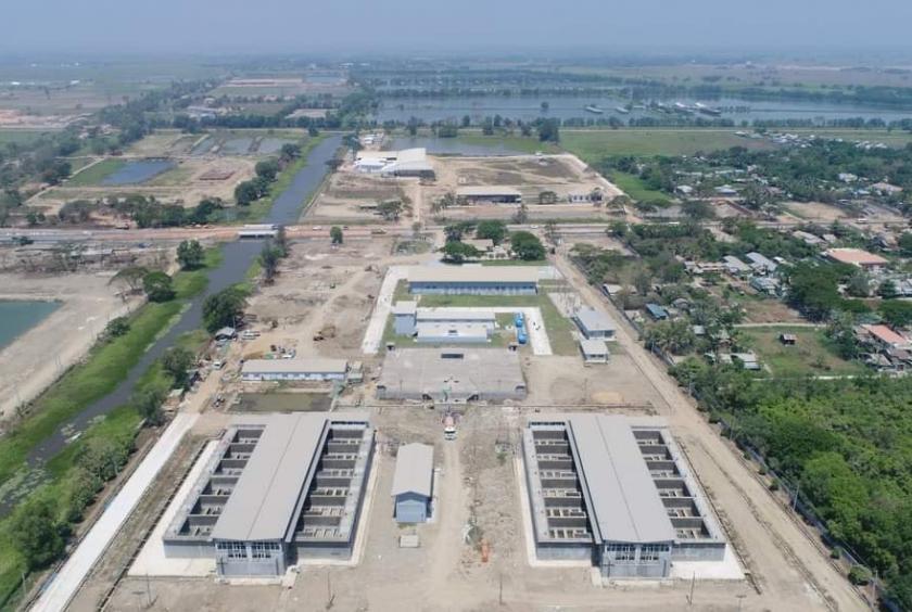 Caption: One of the water distribution sites of Lagunpyin water distribution project which will distribute water to four Dagon Myothit townships and Thaketa and Dawbon townships