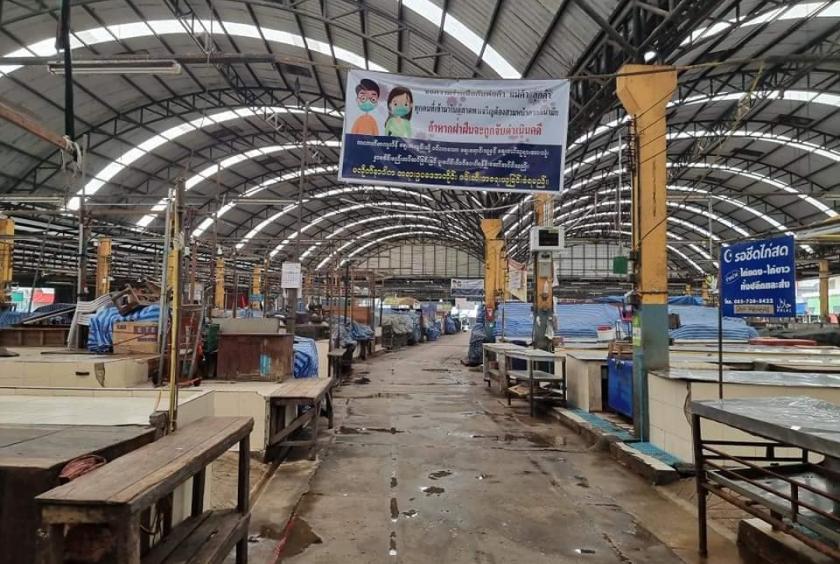Caption: One of the section of Mae Sot market being closed