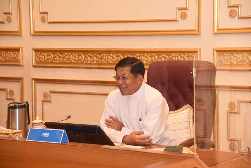 Senior General Min Aung Hlaing seen at SAC meeting on December 13 