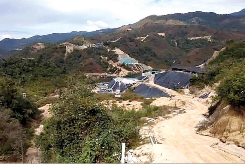 Photo shows illegal rare-earh mines in Panwa, Chibwe Township, Kachin State. 
