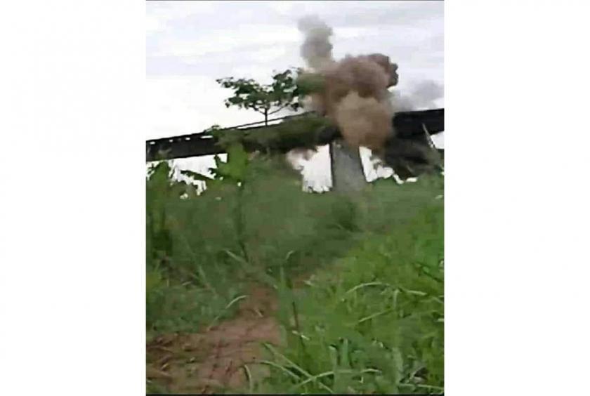 The image of a bridge being blown up spread around online (Photo-CJ)