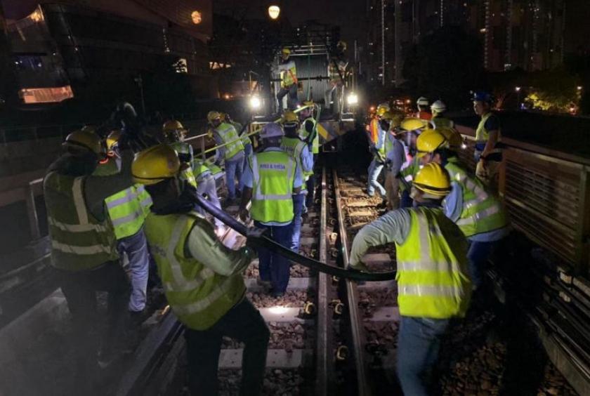 The power supply system renewal, scheduled to be done by 2023, includes replacing 1,300km of electrical cables and equipment in 171 substations.PHOTO: LAND TRANSPORT AUTHORITY