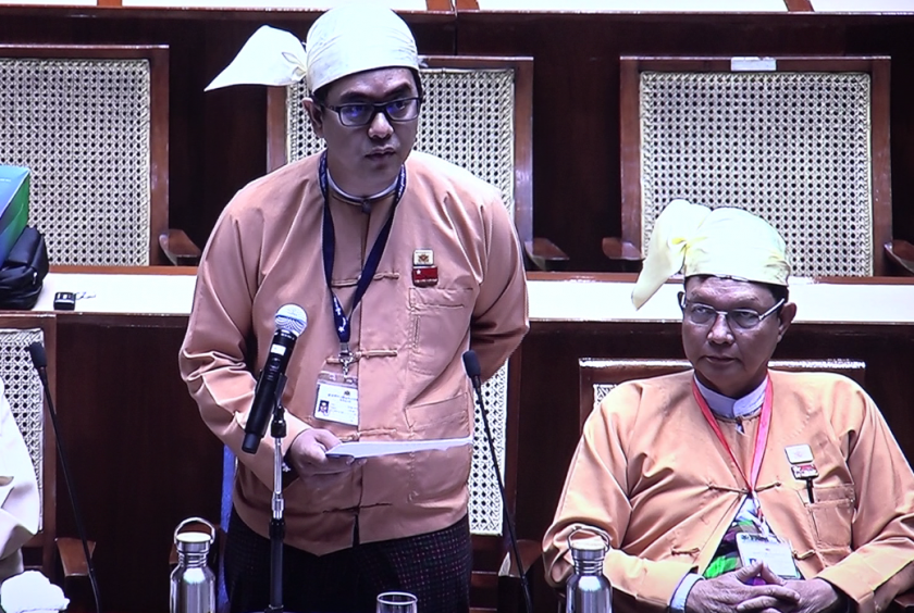 MP Nay Phone Latt was seen at the session of Yangon Region Parliament on January 22. 
