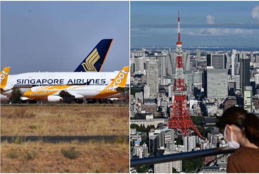 Scoot said that it will restart flights to Tokyo, Osaka, Palembang, Pekanbaru and Yogyakarta in September.PHOTOS: EPA-EFE, AFP