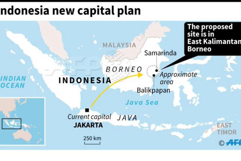 The map of Nusantara, the new capital of Indonesia (Photo-AFP)
