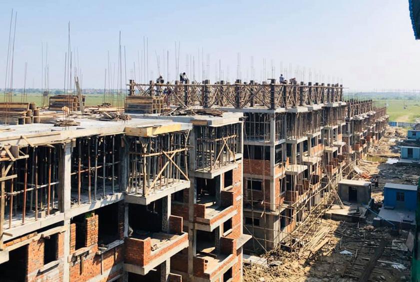 Staff housing projects being implemented in Dagon Myothit (Seikkan) Township (Photo-DUHD) 