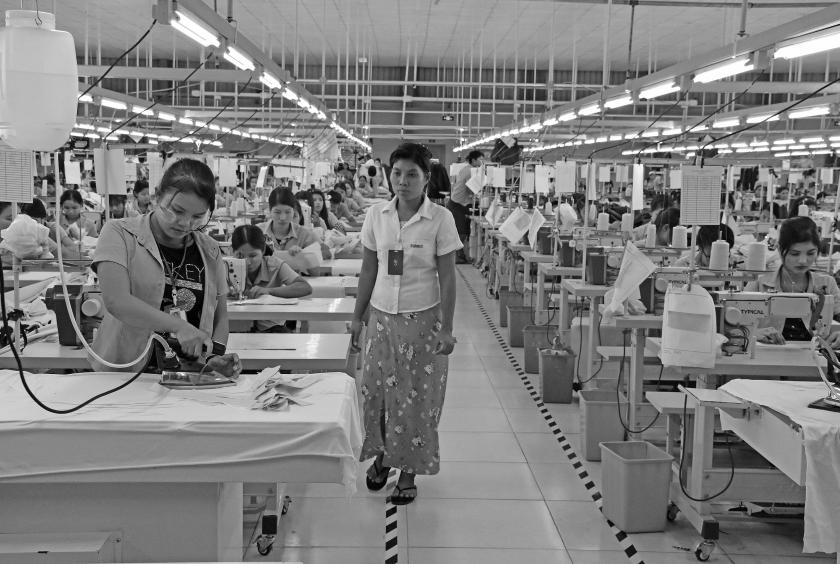A garment factory in Yangon. 