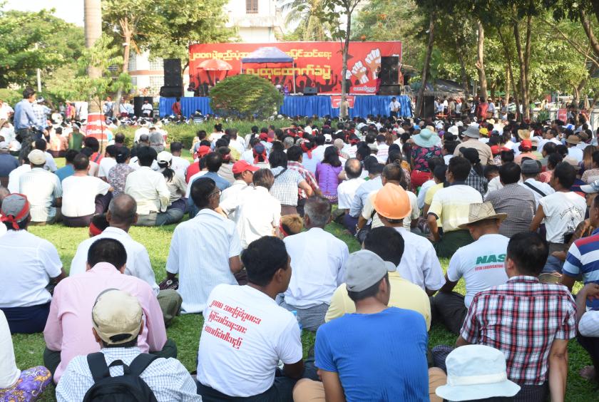 A mass rally in support of charter change took place in South Okkalapa Tsp in Yangon on April 7. 