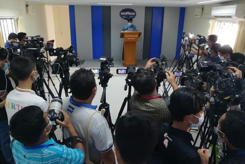 A press conference in progress at the Presidential Palace in Nay Pyi Taw on September 4 (Photo-Aung Min Thein) 