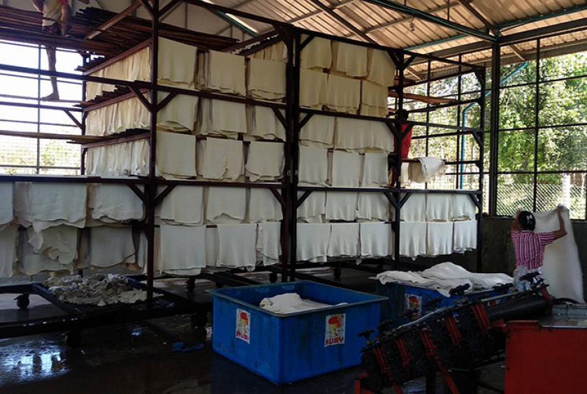 Worksite of quality rubber raw material factory (Photo-Maung Maung Shwe Myaing)