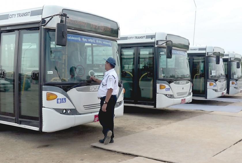 Scania buses operating in circular bus line (Photo-Pyae Phyo Aung)