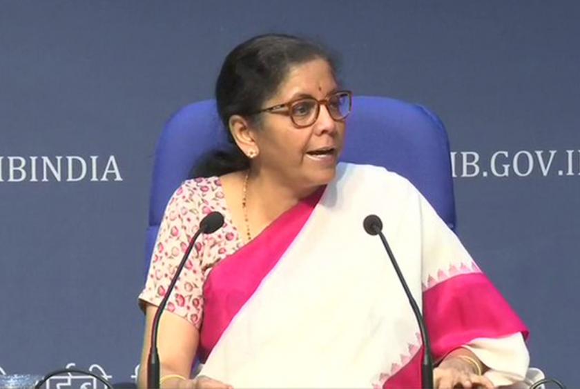 The move will ensure that the food items, including cereals, edible oil, oilseeds, pulses, onion and potato get deregulated, said Finance Minister Nirmala Sitharaman during the third tranche of economic package in New Delhi. (Photo: Screenshot)