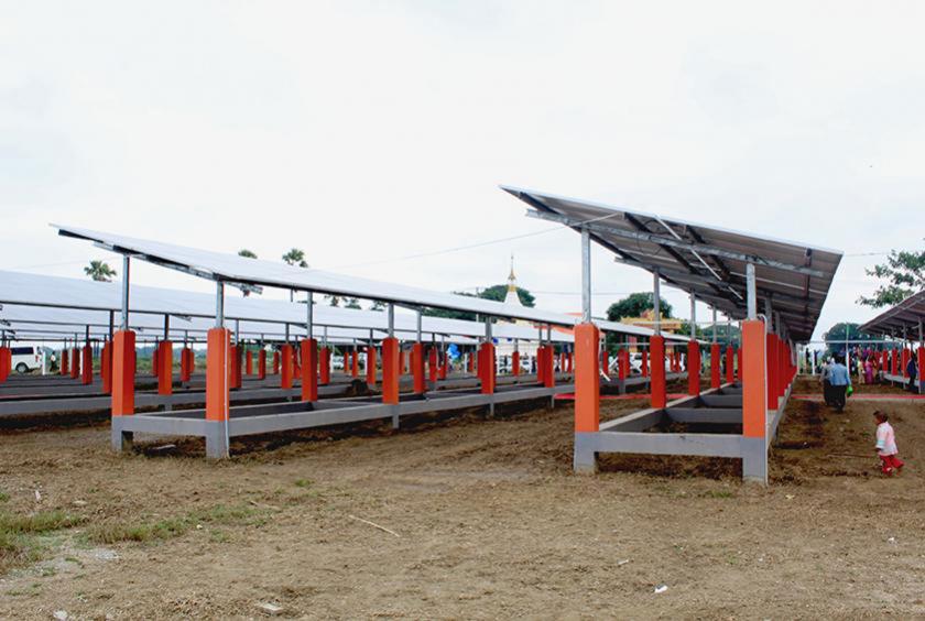 A solar power plant built in Ngatayaw Village, Yesagyo Township  (Photo-Thet Htein Win)