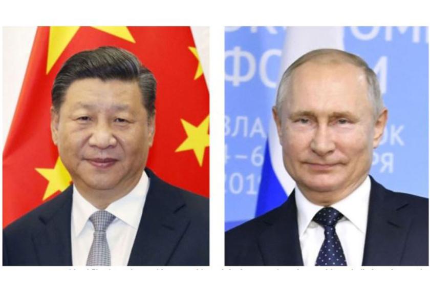 Combined file photo shows Chinese President Xi Jinping (L) and Russian President Vladimir Putin. (Kyodo)