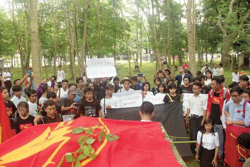 Commemorative Ceremony was held on the lawn of university campus on the morning of 7 July in 2019. (Photo-Myo Htet Paing)