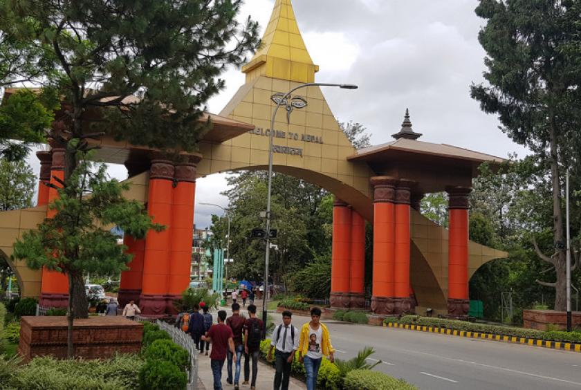 The main entrance to Tribhuvan International Airport.  Shutterstock