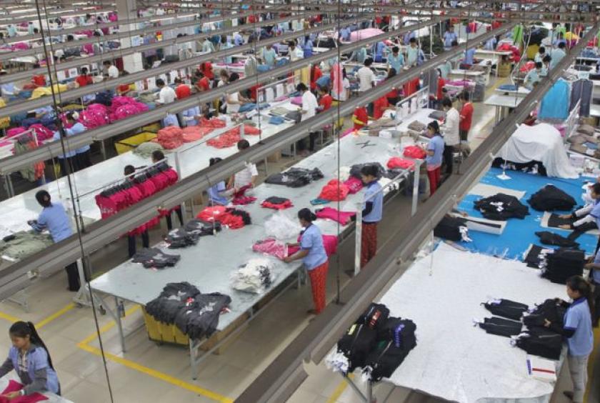 Garment workers at a factory in Phnom Penh. Hong Menea