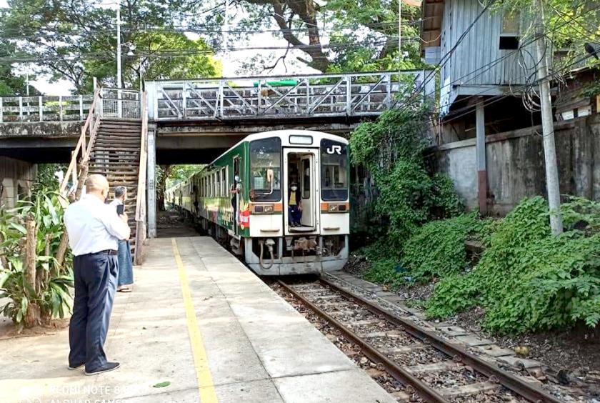 A circular train. 