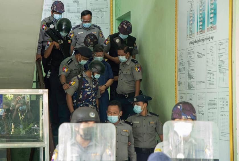 Kyaw Myint seen appearing in court. 