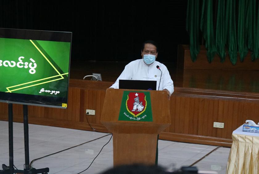 USDP Vice Chair Khin Yi clarifies at a press conference on November 26 