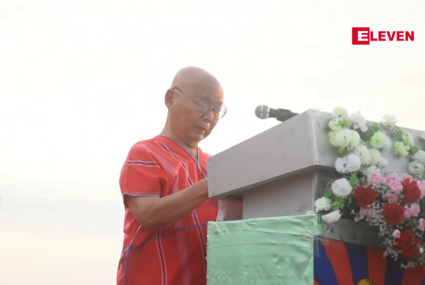 KNU Chairman greets Karen New Year celebrations at Taungsu Village, Einme Township, Ayeyawady Region on January 6, 2019.