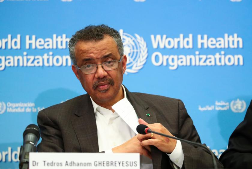 Director-General of the World Health Organization (WHO) Tedros Adhanom Ghebreyesus attends a news conference after a meeting of the Emergency Committee on the novel coronavirus (2019-nCoV) in Geneva, Switzerland Jan 30, 2020. [Photo/Agencies]