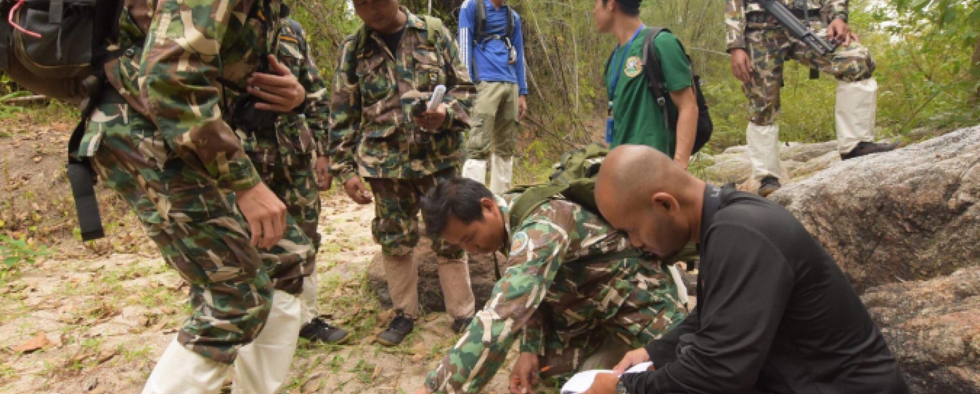 Participants observe SMART patrolling at Huai Kha Khaeng before attending the conference on World Ranger Day held at Khao Yai National Park on July 31. Photo credit: Kwanchai Waitanyakarn/ WCS Thailand
