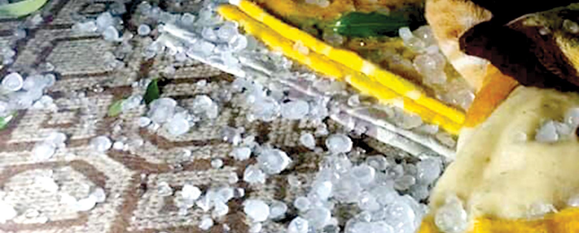 Hailstones strike Hsipaw Township.