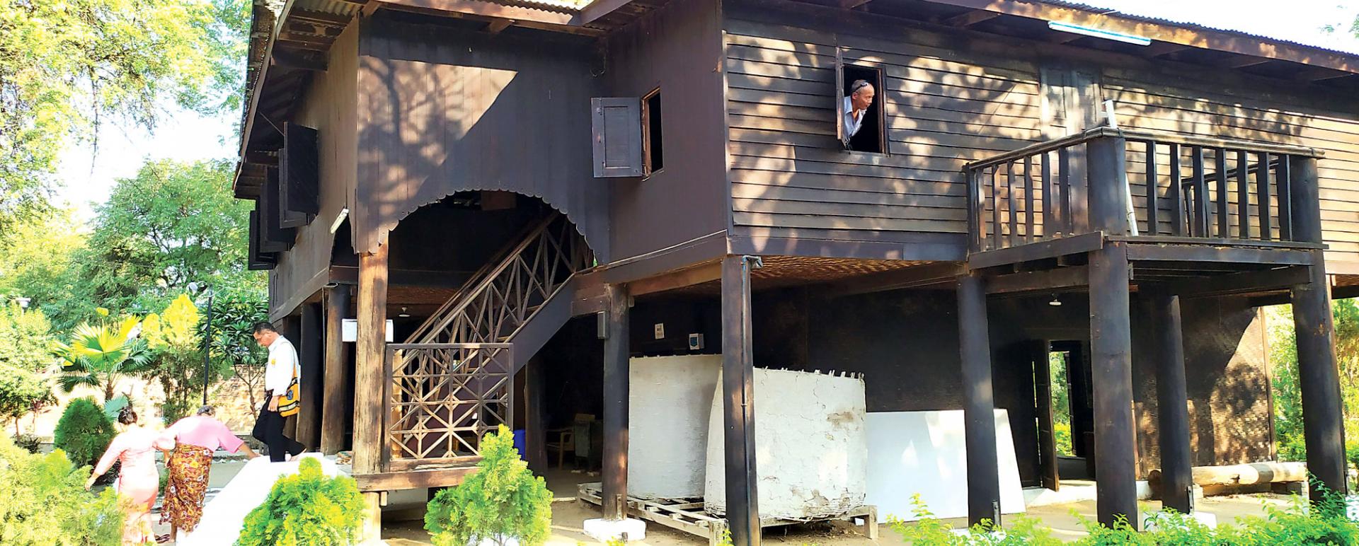 Visitors at General Aung San house in Natmauk Township, Magway Region