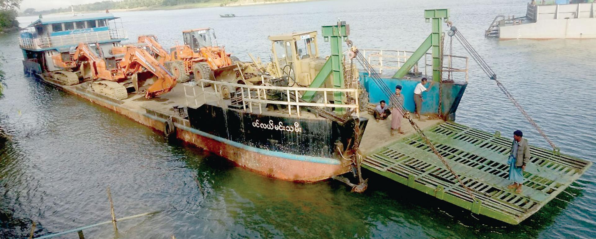 Landing craft Marine Princess was attacked by AA (Photo-Office of the Commander-in-Chief of Defence Services)
