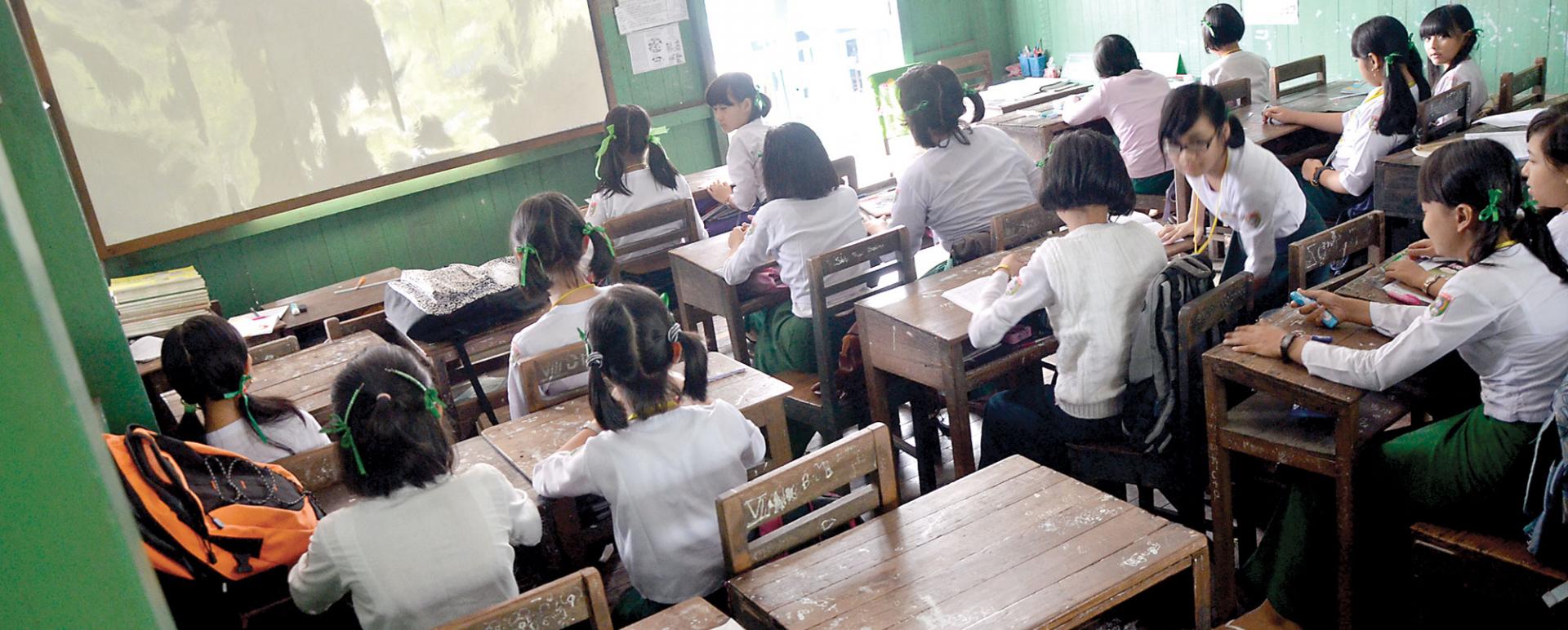 A classroom at a high school in Tamwe Township (Photo-Kyi Naing)